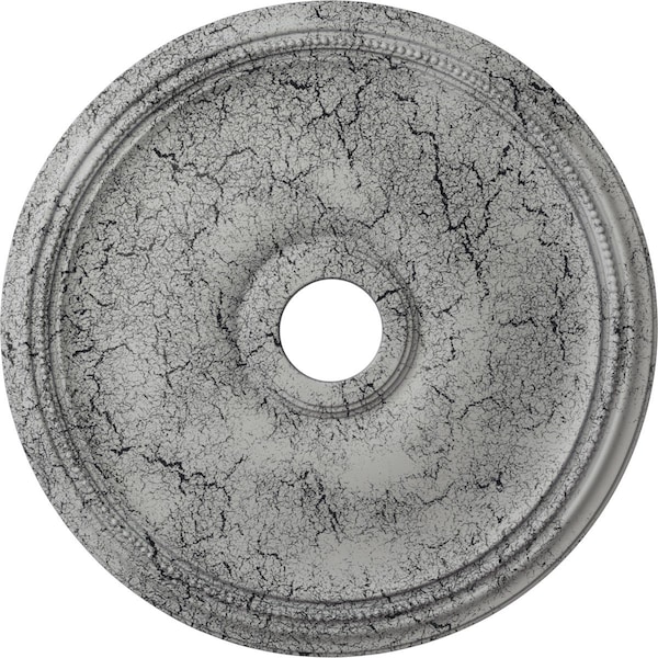 Ekena Millwork Theia Medallion (Canopies up to 6 3/4"), 24"OD x 3 5/8"ID x 1 3/4"P, Ultra Pure White Crackle CM24THUWC - main